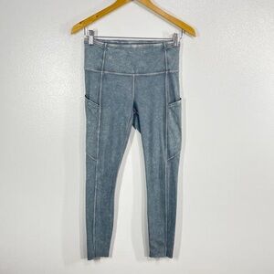 Lululemon Fast and Free High Rise Tight 25 Ice Dye Asphalt Grey Leggings Size 6